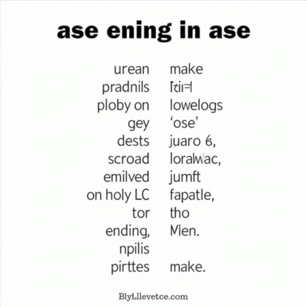 Words Ending in "Ase"