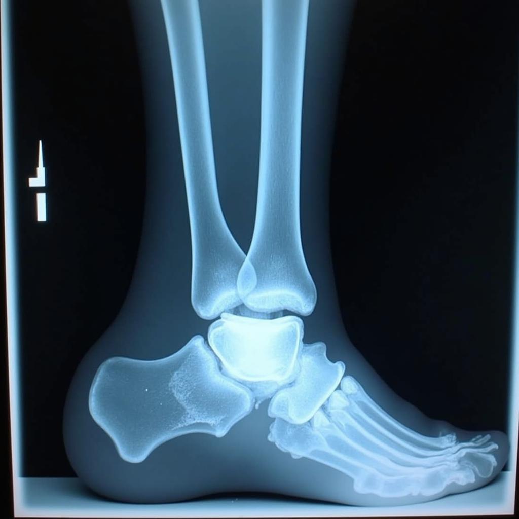 X-ray of a fractured ankle