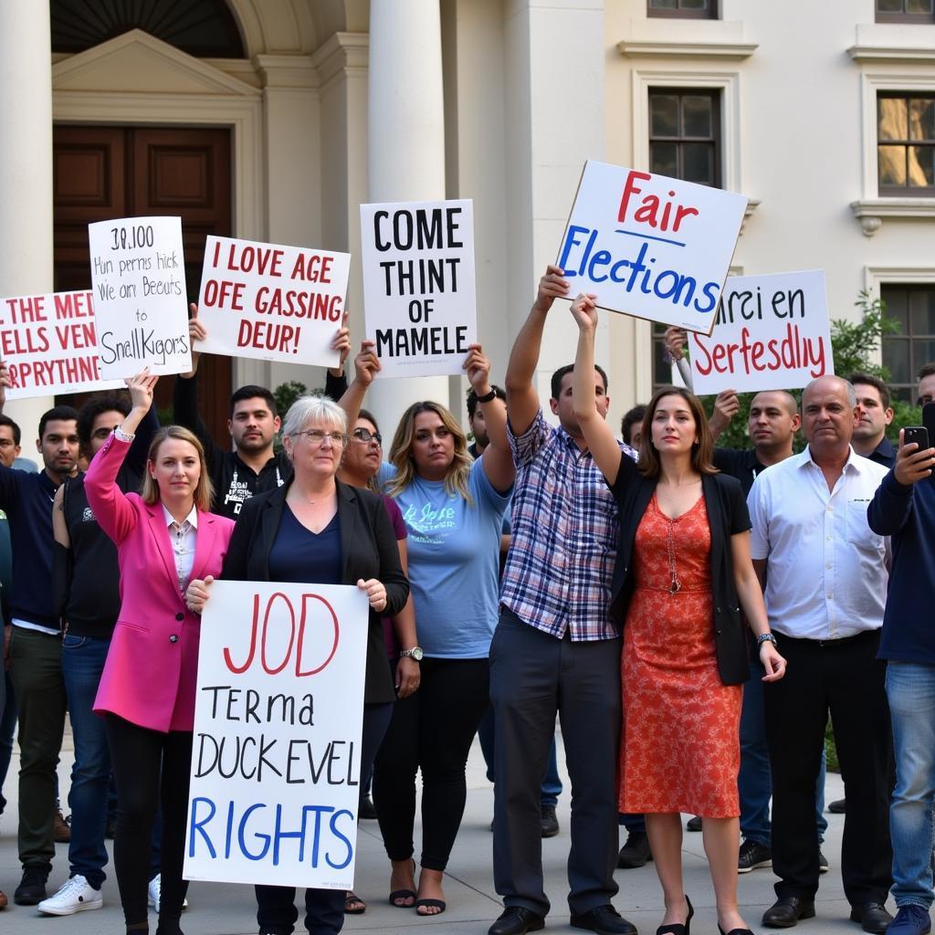 Protesters Advocating for Free Speech Rights