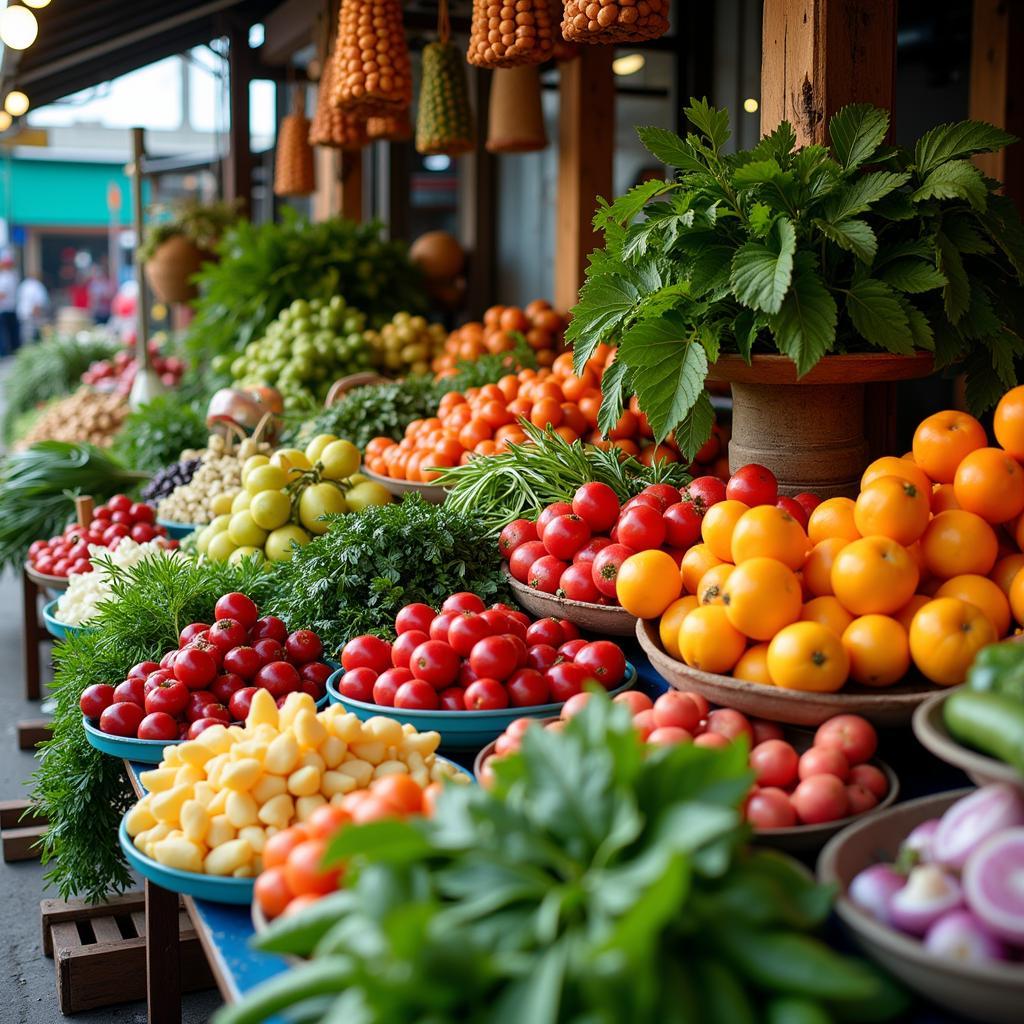 Fresh produce at a Southeast Asian market