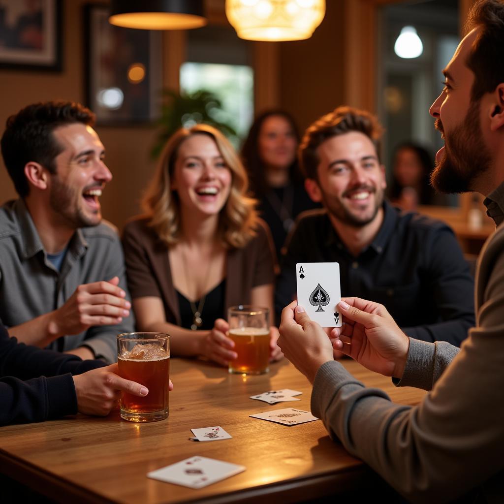 Friends Enjoying the Ace of Spades Game