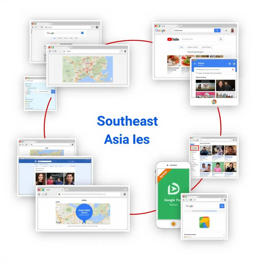 Collage of popular Google Services in Southeast Asia