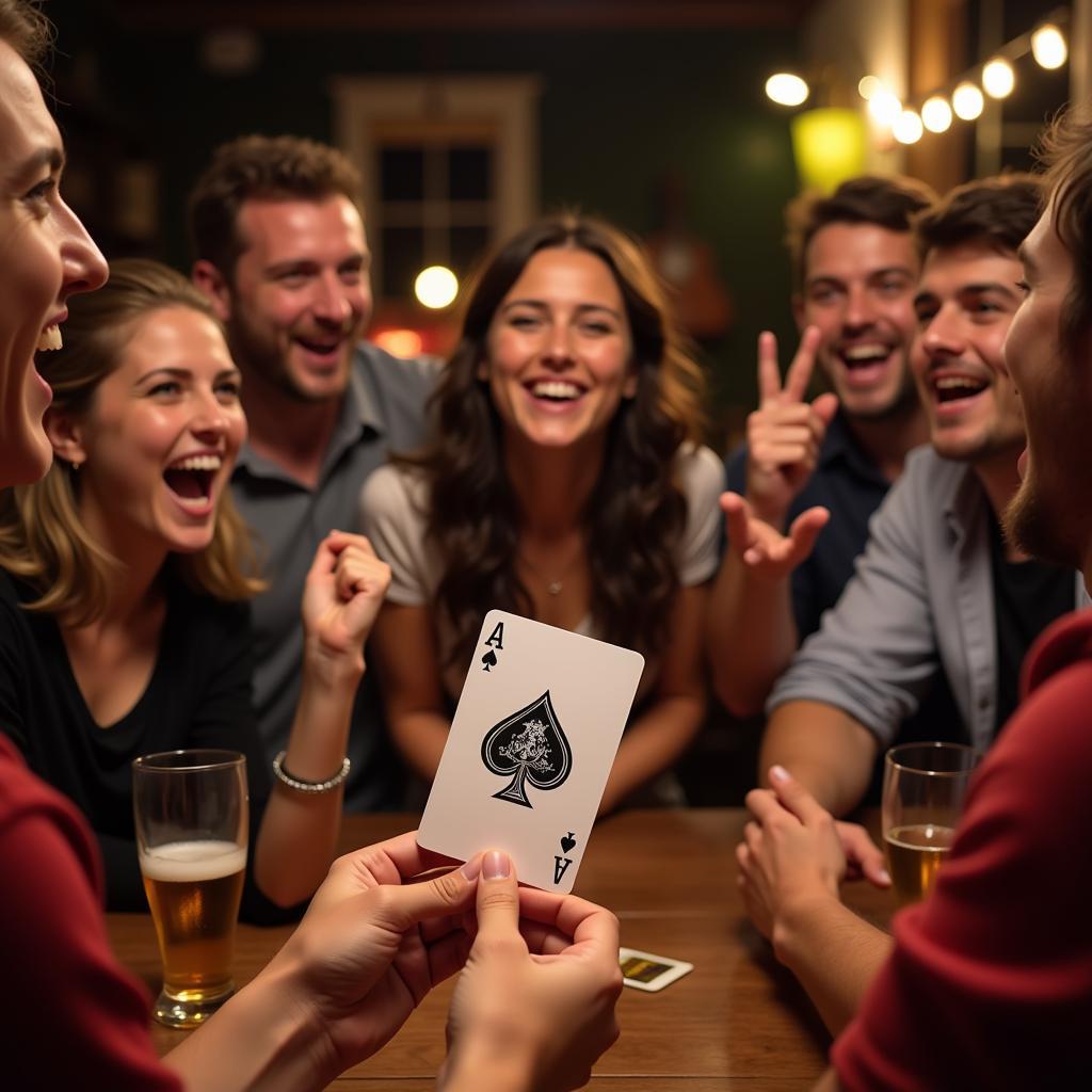 Group Celebration During Ace of Spades Game