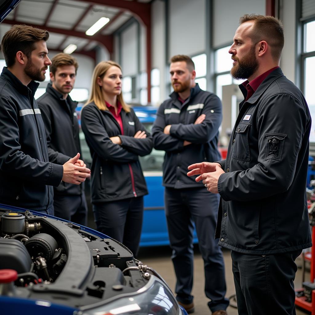 Group of Mechanics Attending a Workshop