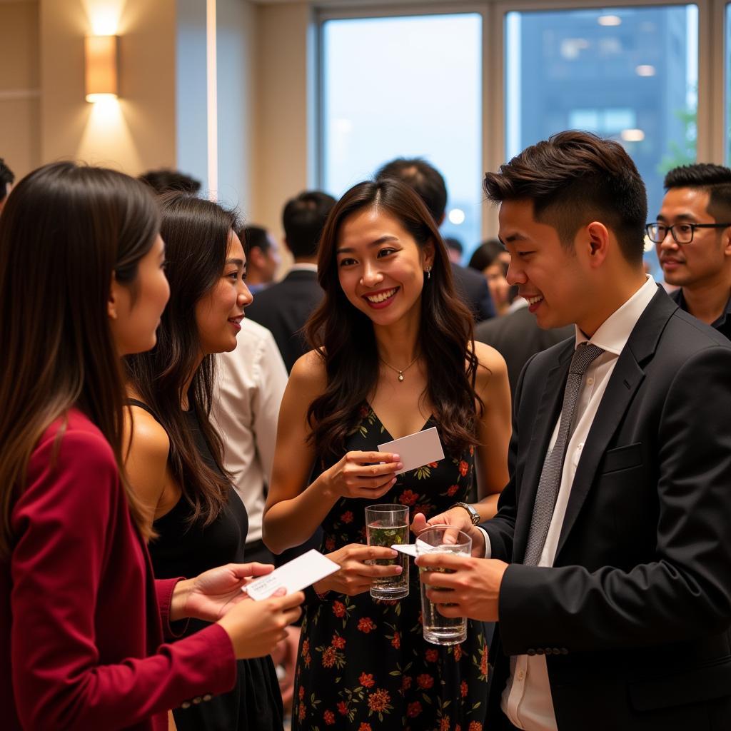 Group of professionals networking at an ASEAN event