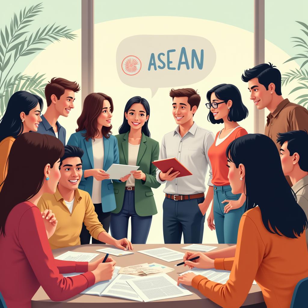 Group studying ASEAN topics