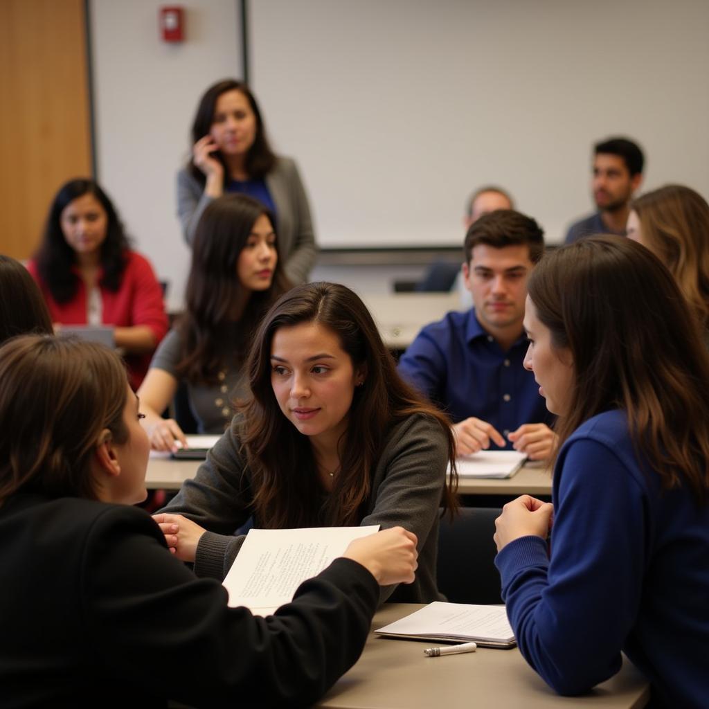 GSI leading a discussion section at Berkeley