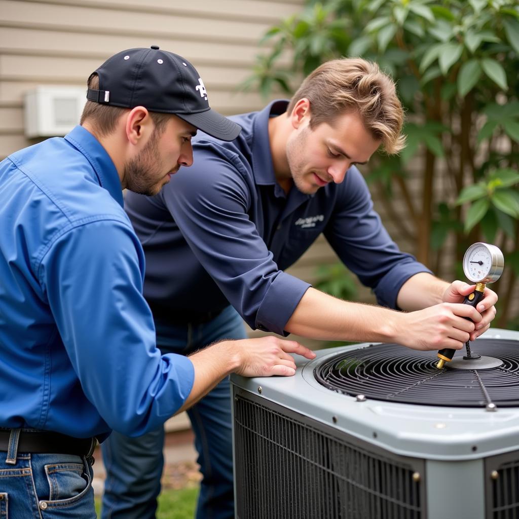 Technician Receiving Hands-On HVAC Training