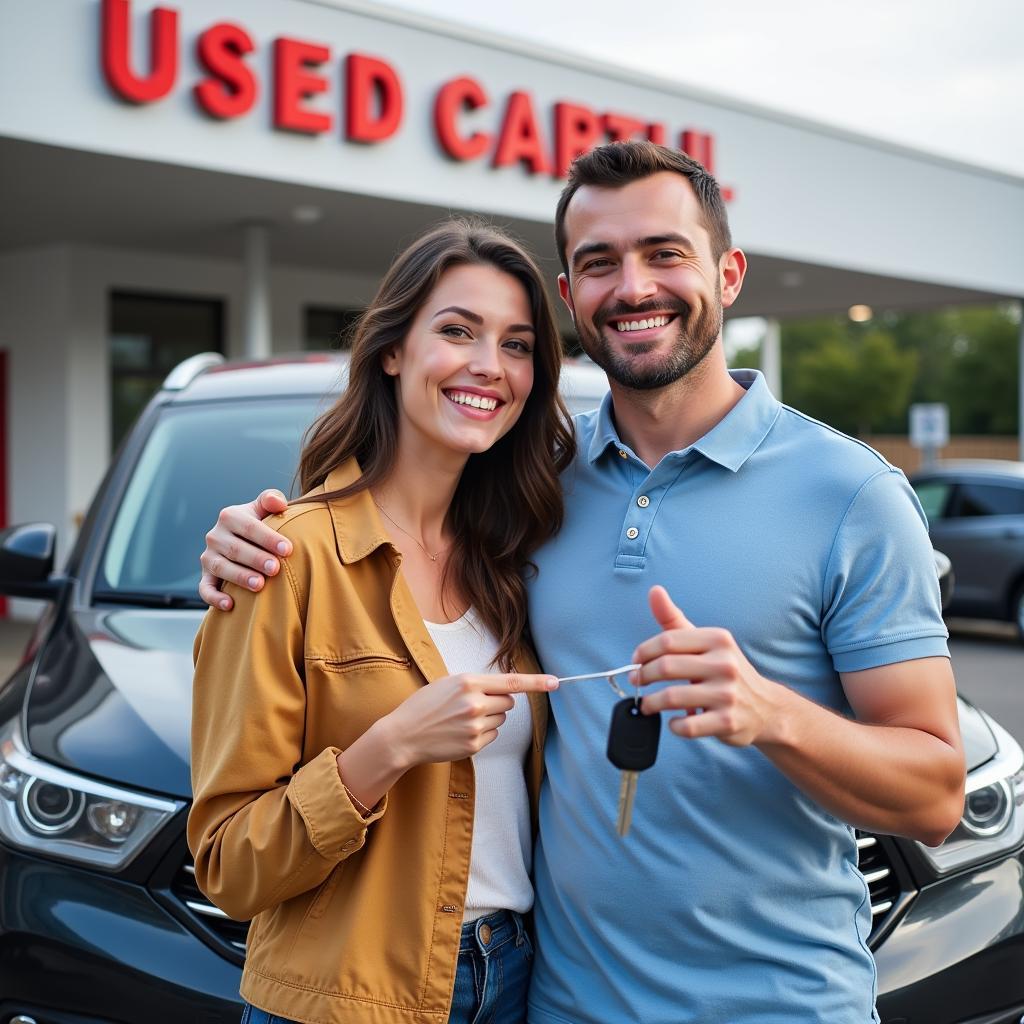 Happy Couple Buying Used Car