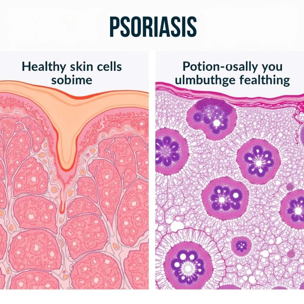 Comparison of Healthy Skin Cells and Psoriasis-Affected Skin Cells