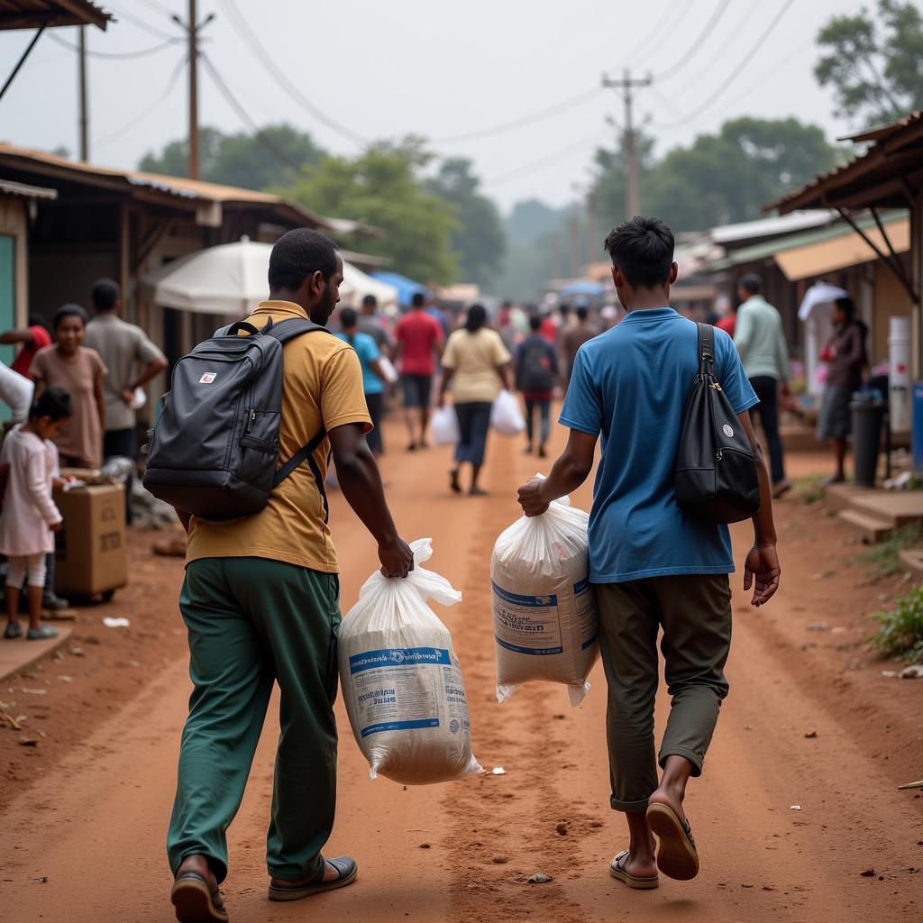 Humanitarian Aid Distribution in Myanmar