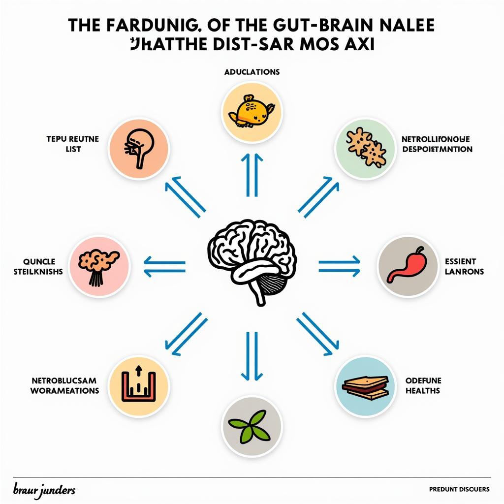 Infographic showing the impact of the neuron-gut connection on various aspects of health.