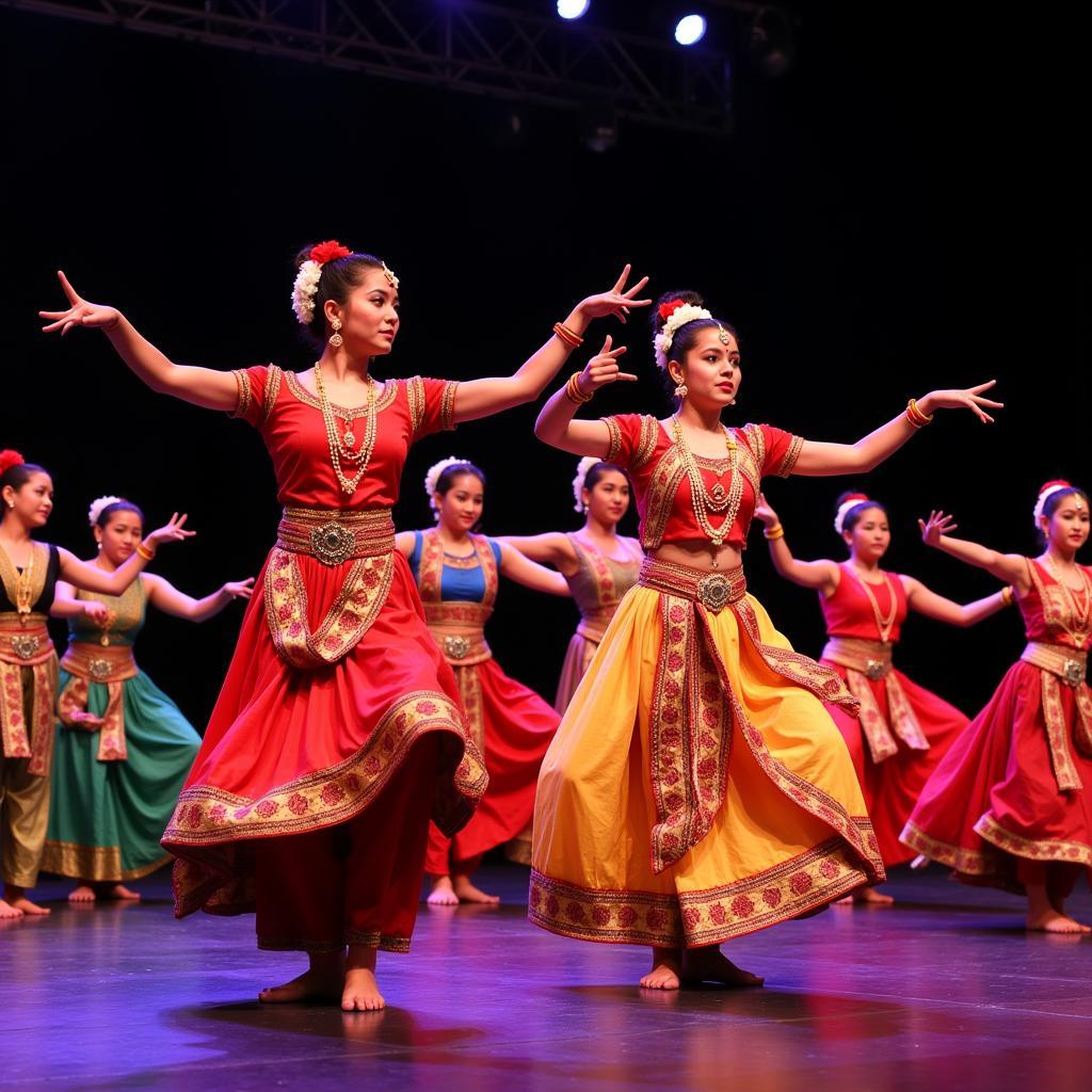 Performers showcasing traditional dances from India and ASEAN countries