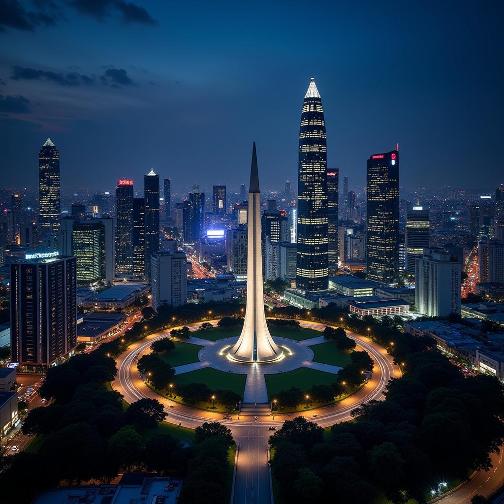 Jakarta skyline at night