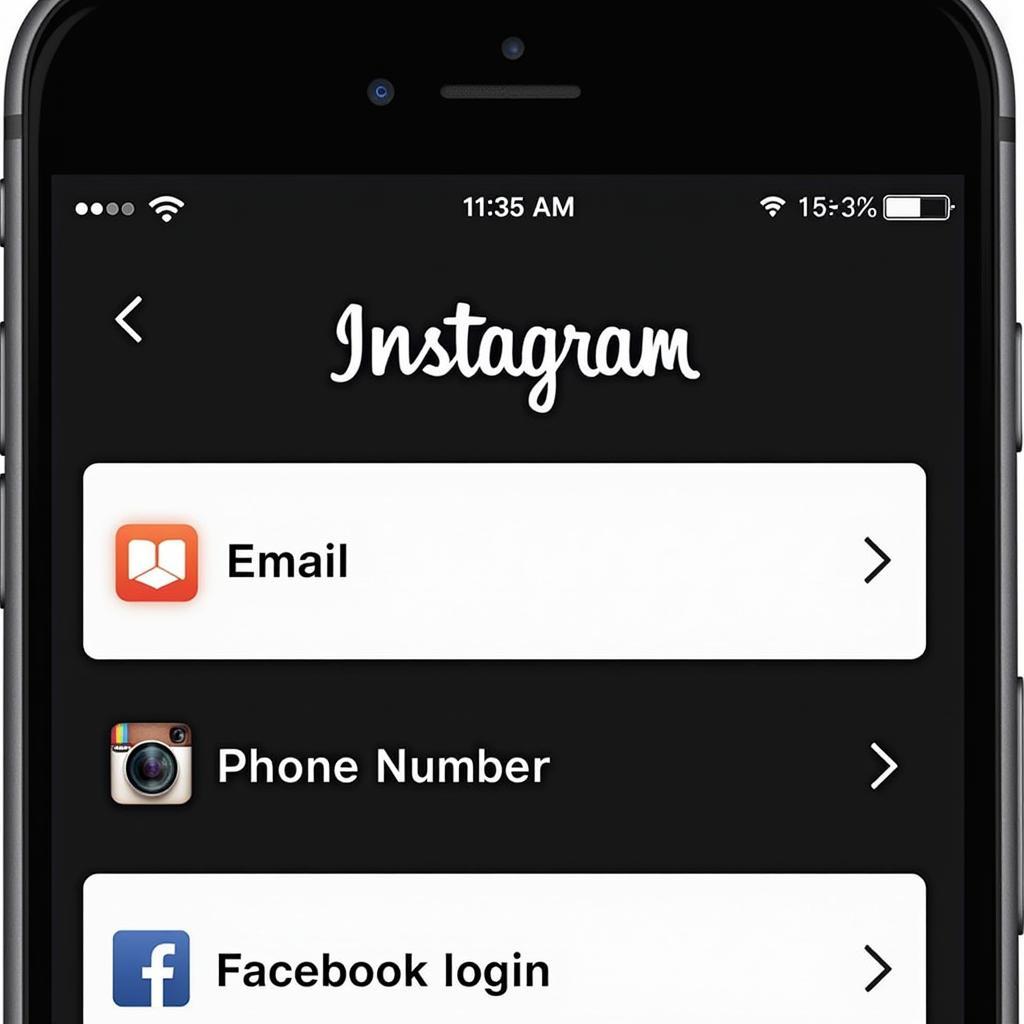 Instagram Signup Options