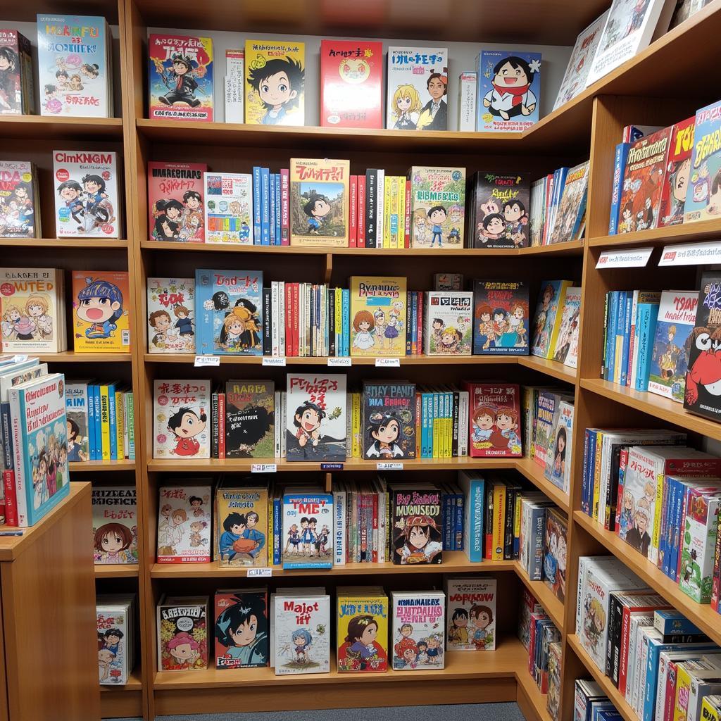 A bookstore in Japan with a dedicated section for manga.