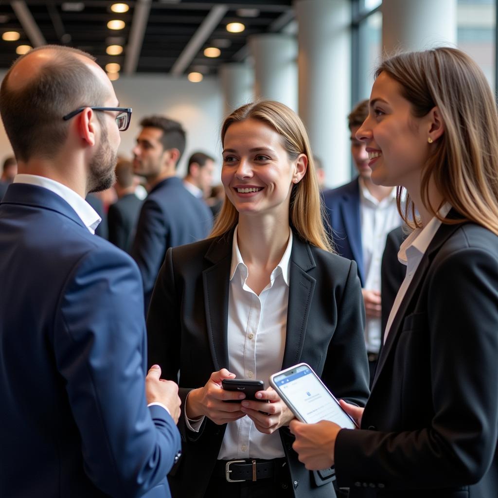 Job Seeker Networking at Industry Event