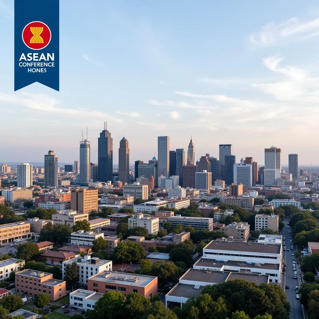 Johannesburg Cityscape with ASEAN Conference Banner