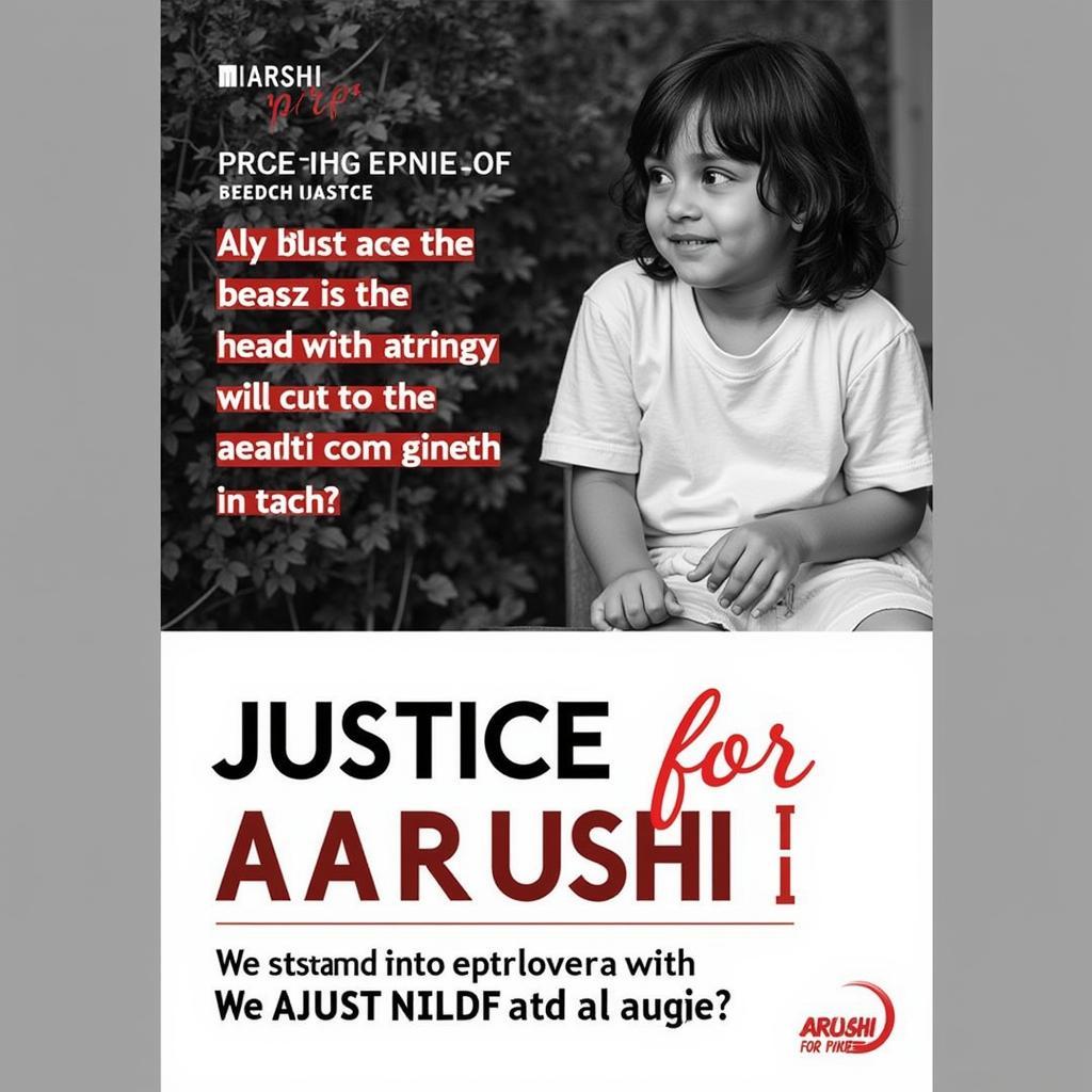 Justice for Aarushi Talwar campaign poster