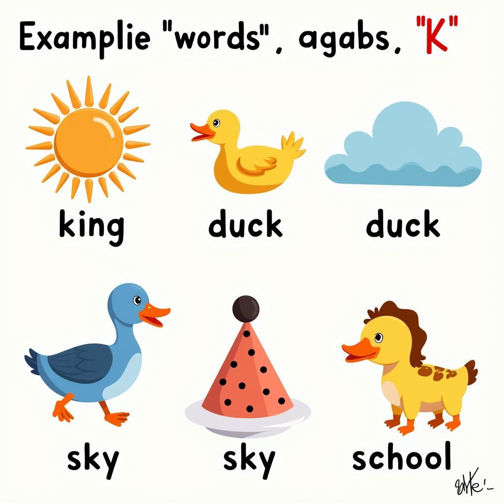 Examples of K Cases in English Words