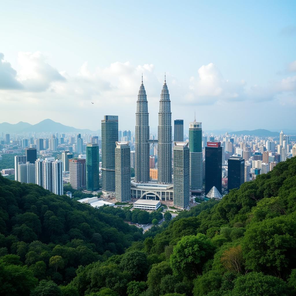 Modern Skyline of Kuala Lumpur, Malaysia