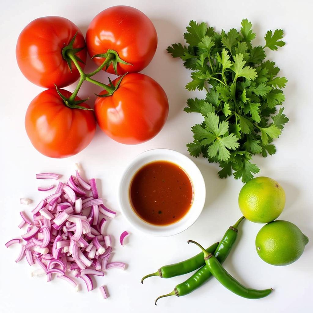 Ingredients for making tinga