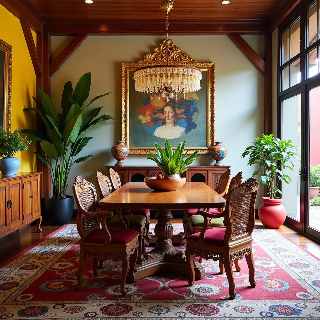 Eclectic Malaysian Dining Room Interior Design