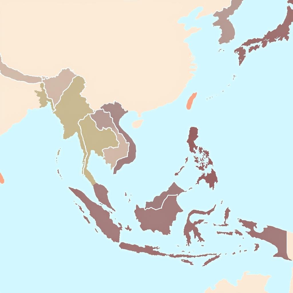 Map of Southeast Asia with ASEAN Member States Highlighted