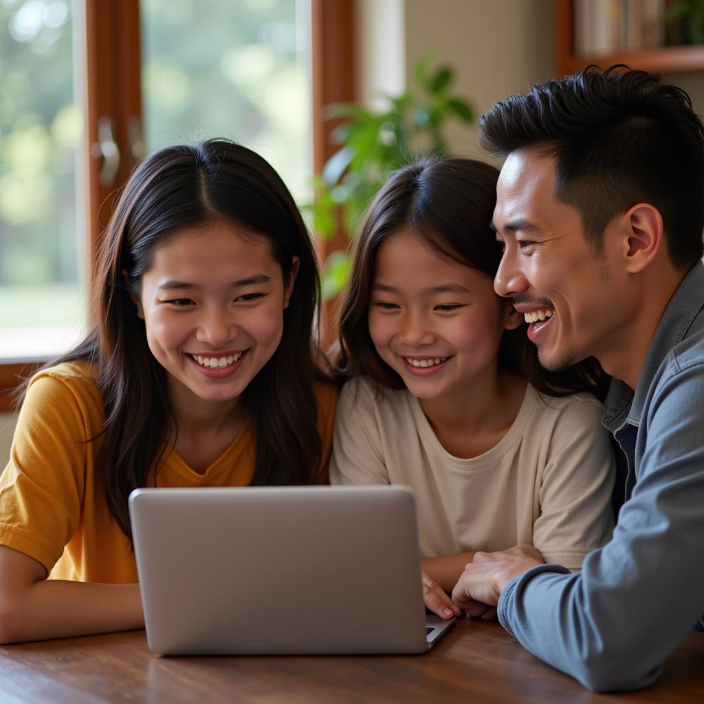 Filipino Family Expressing Longing