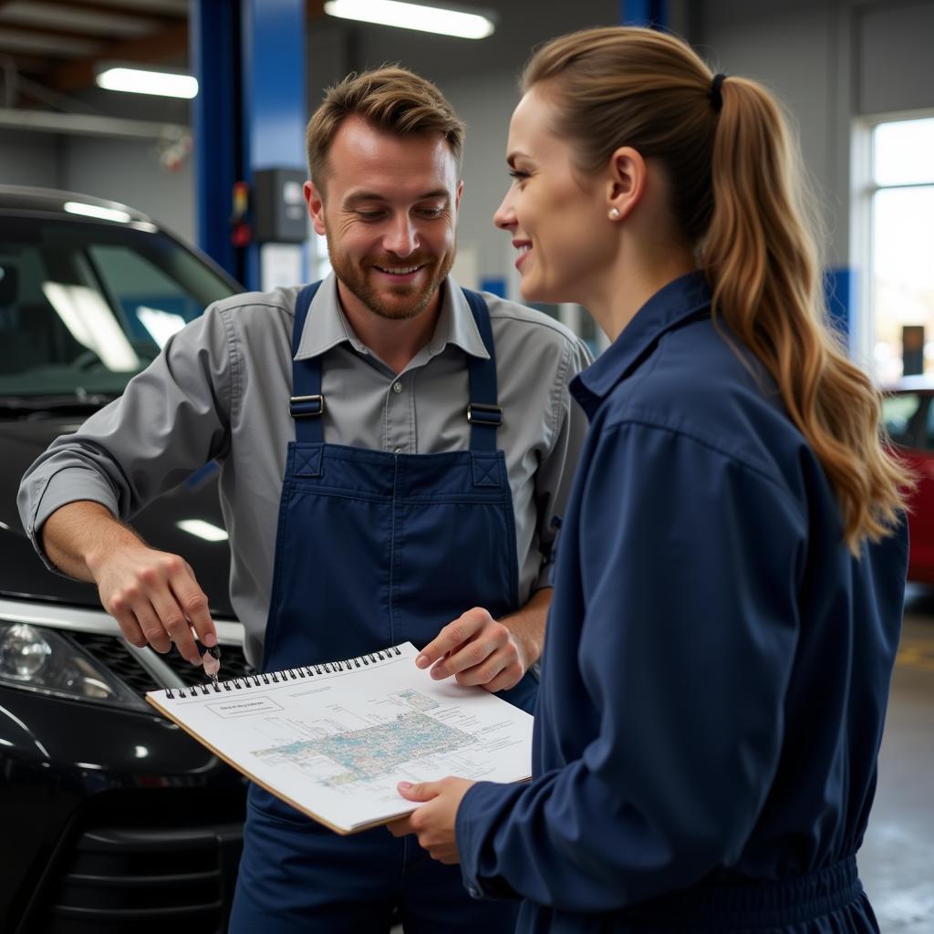 Mechanic Explaining Car Repair to Customer in Lexington