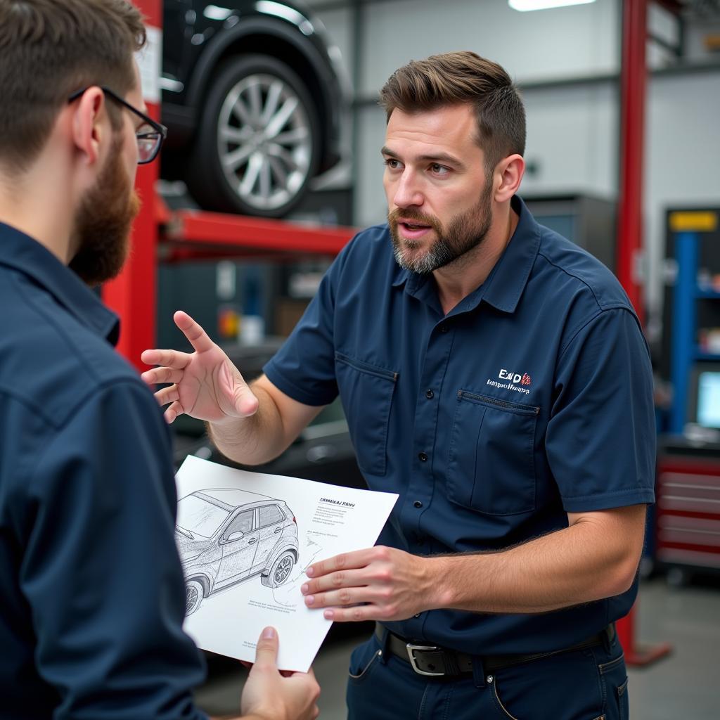 Mechanic Explaining Car Repair to Customer in Clearwater