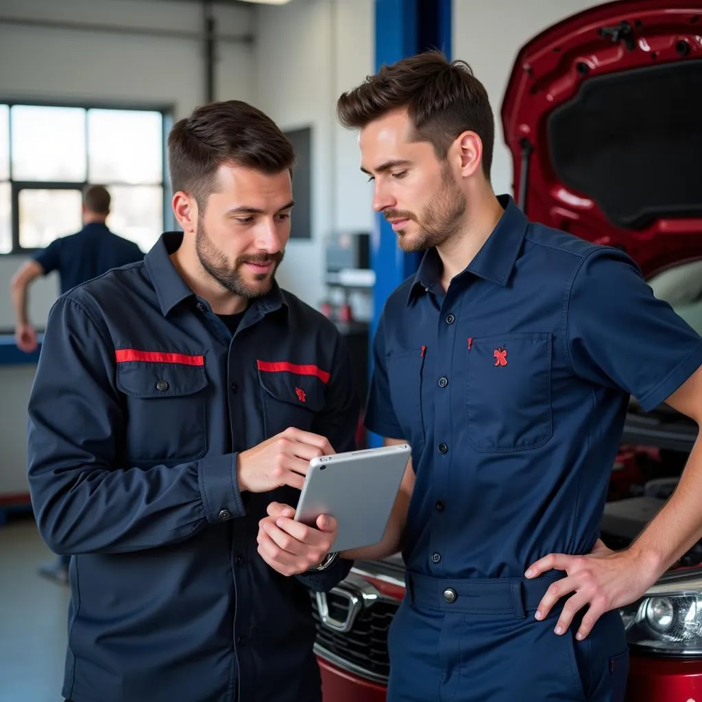 Mechanic Explaining Repairs