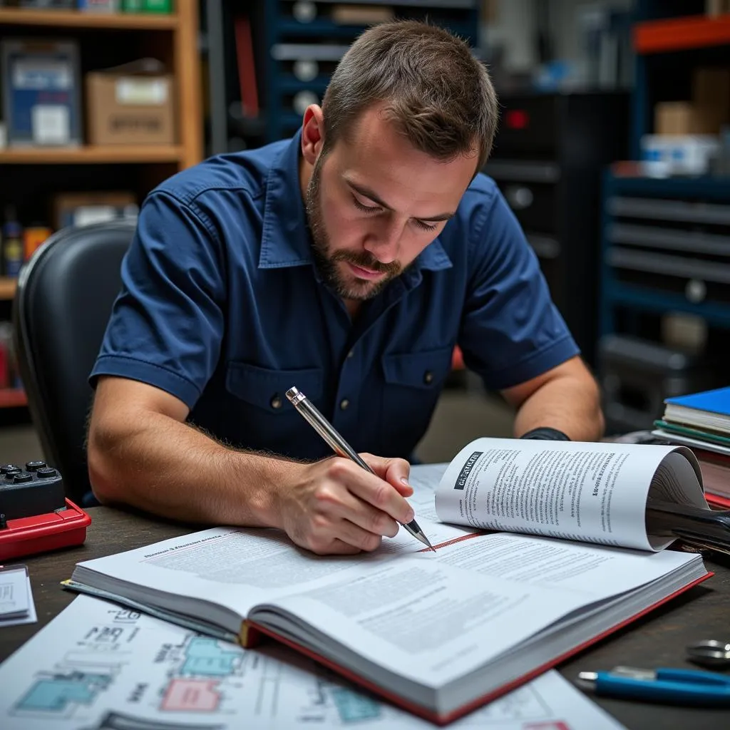 Mechanic Studying ASE Material