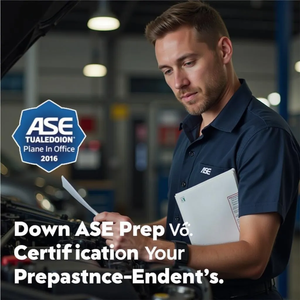 Technician Studying for ASE Exam