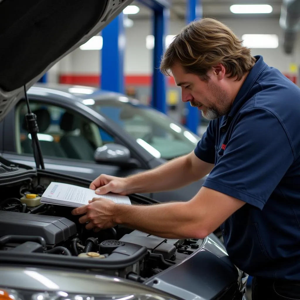 Experienced Mechanic Working Under the Hood