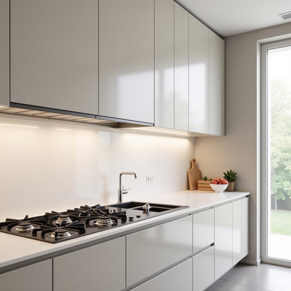 Minimalist Kitchen with Integrated Range Hood