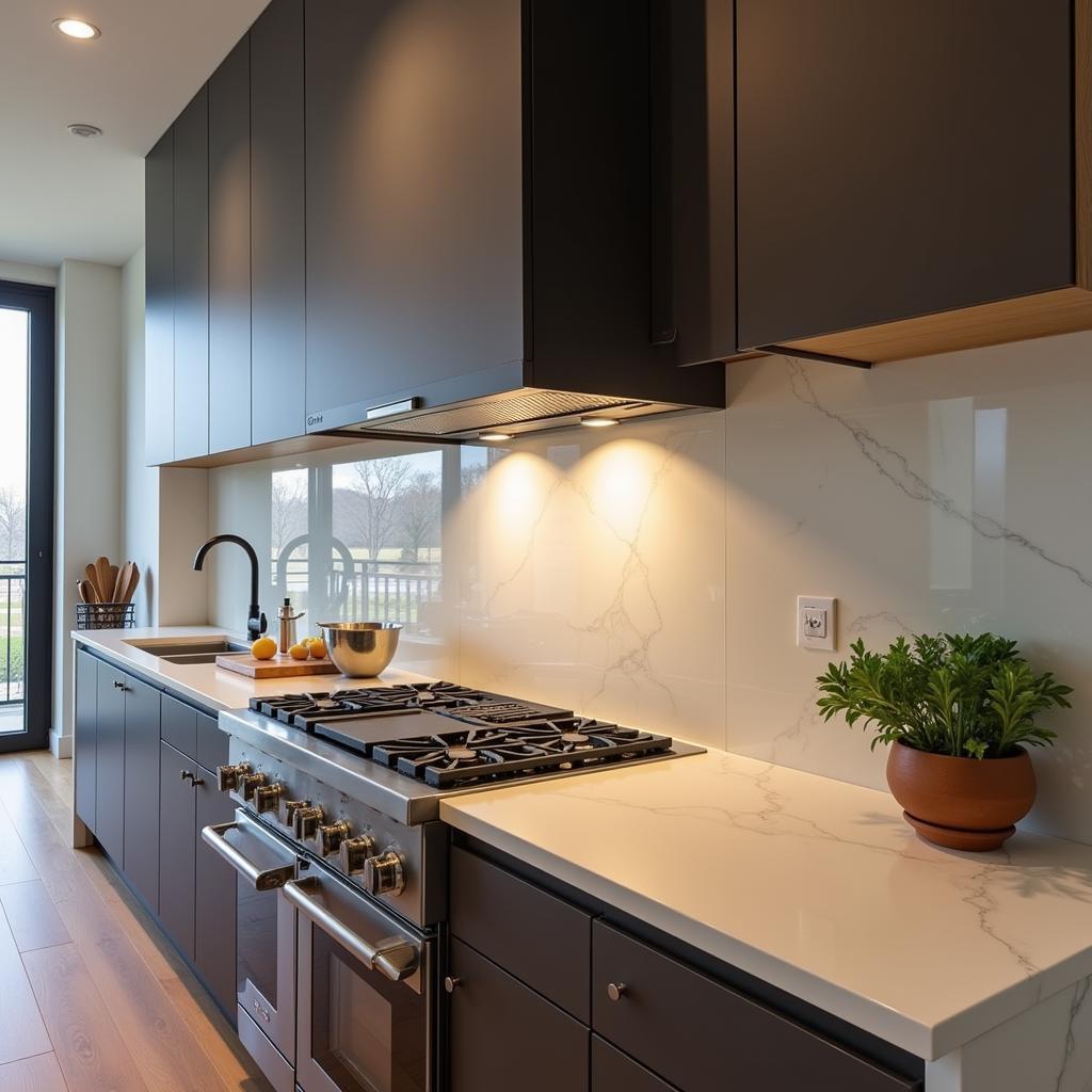 Modern Kitchen with Sleek Range Hood