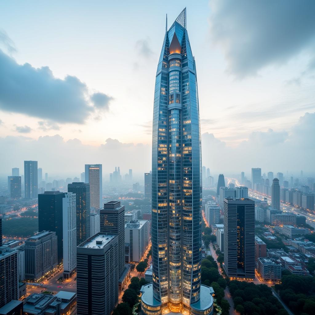 Modern skyscraper in Southeast Asia