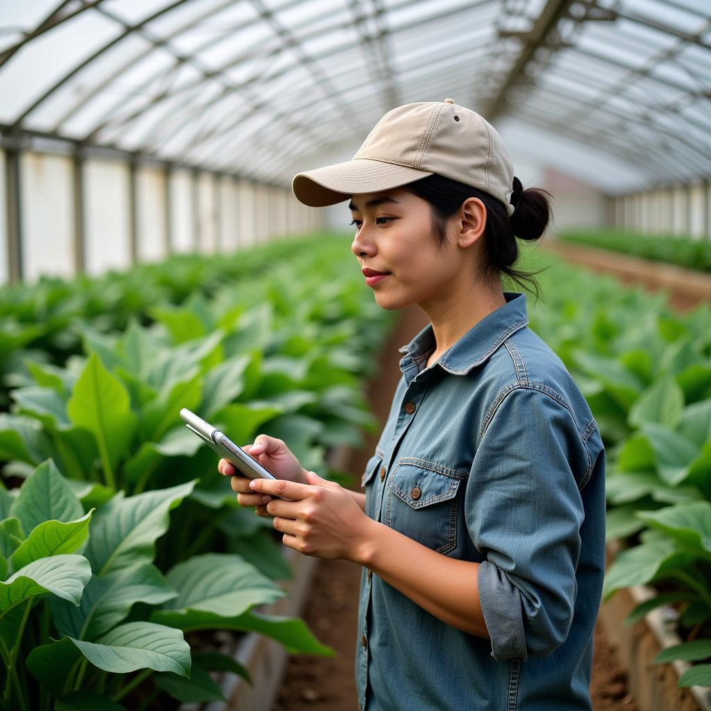 Implementation of agricultural technology on a farm in Southeast Asia