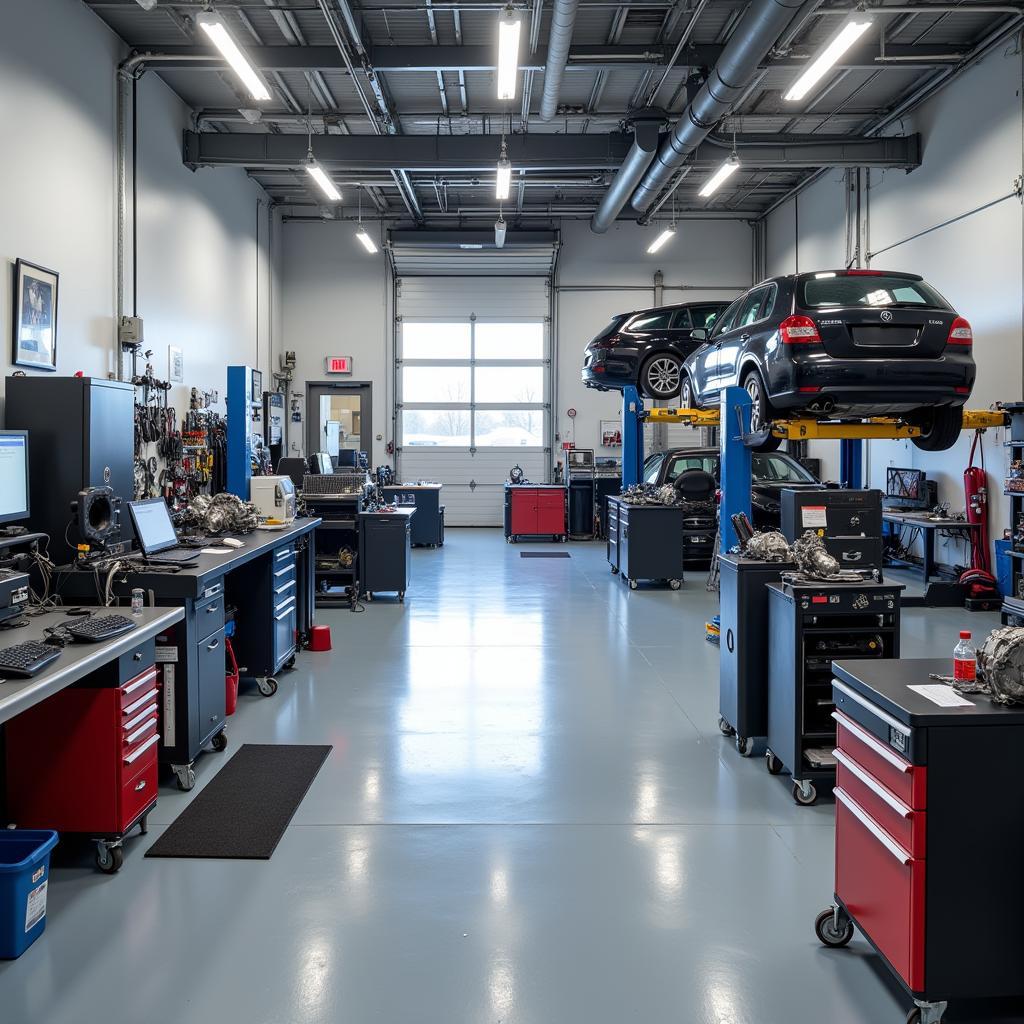 Modern Transmission Repair Shop Interior