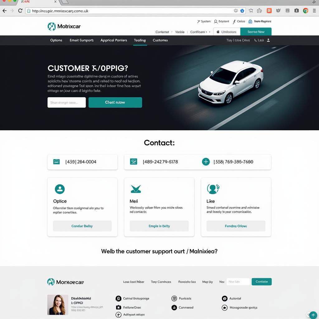 Motrixcar Website Support Section