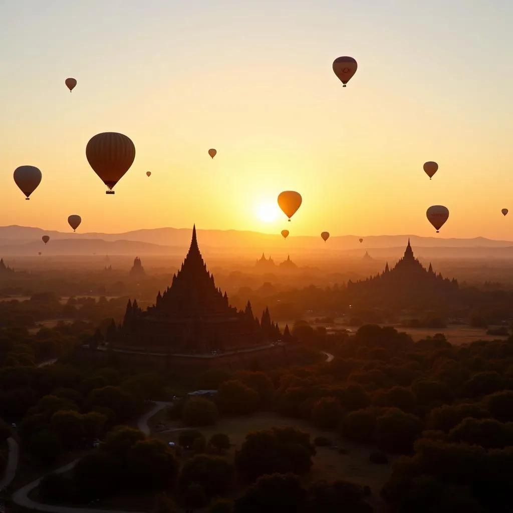 Myanmar's Bagan Temples with Hot Air Balloons