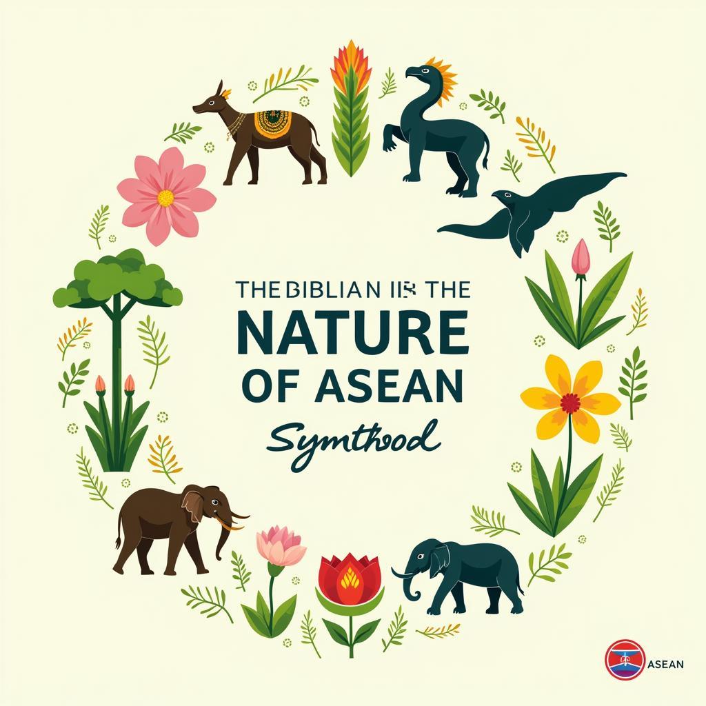 A visual representation of how nature, specifically flora and fauna, are integrated into ASEAN symbolism.