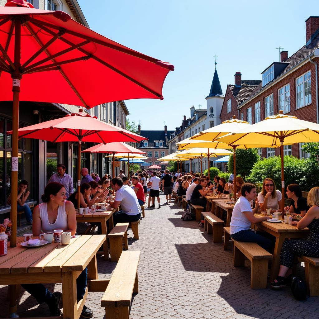 Outdoor cafe in Nykøbing Falster