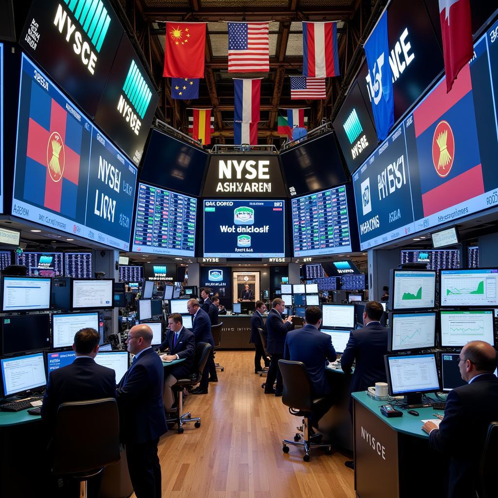 NYSE Trading Floor with ASEAN Flags