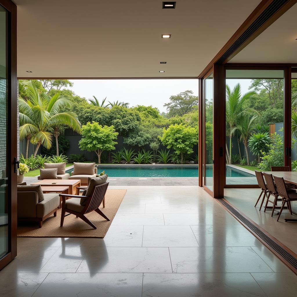 Open Layout Villa in Bali with Tropical Garden View