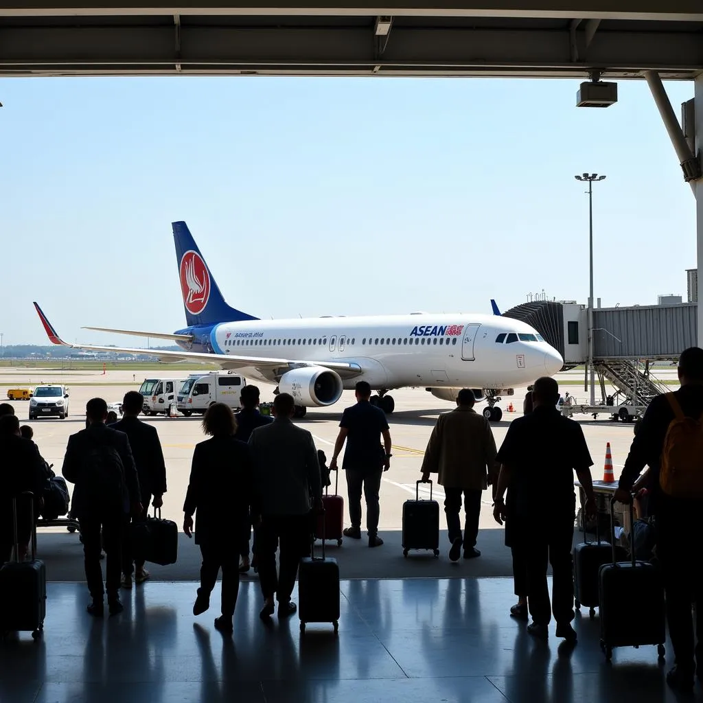 Passengers Boarding an ASEAN Airline