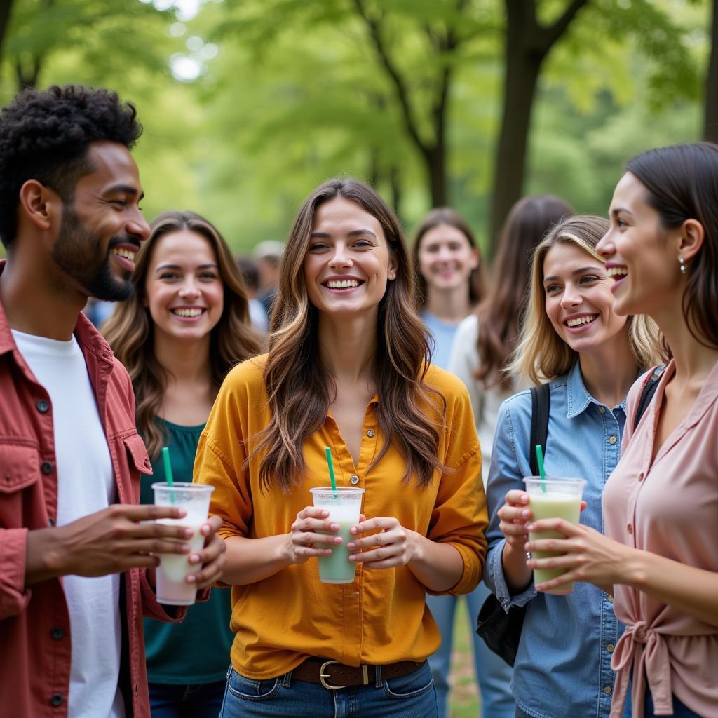 People enjoying Asea drink