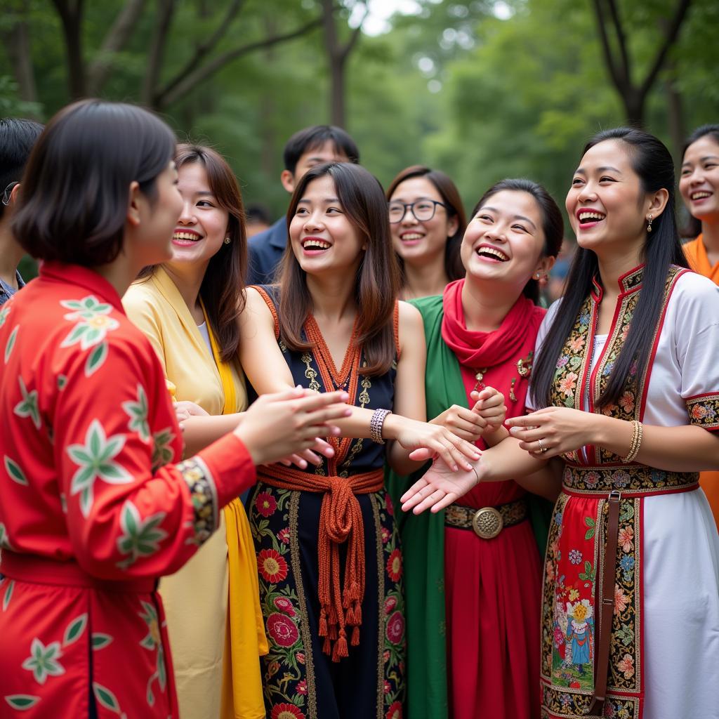 People from different ASEAN countries celebrating their cultural diversity