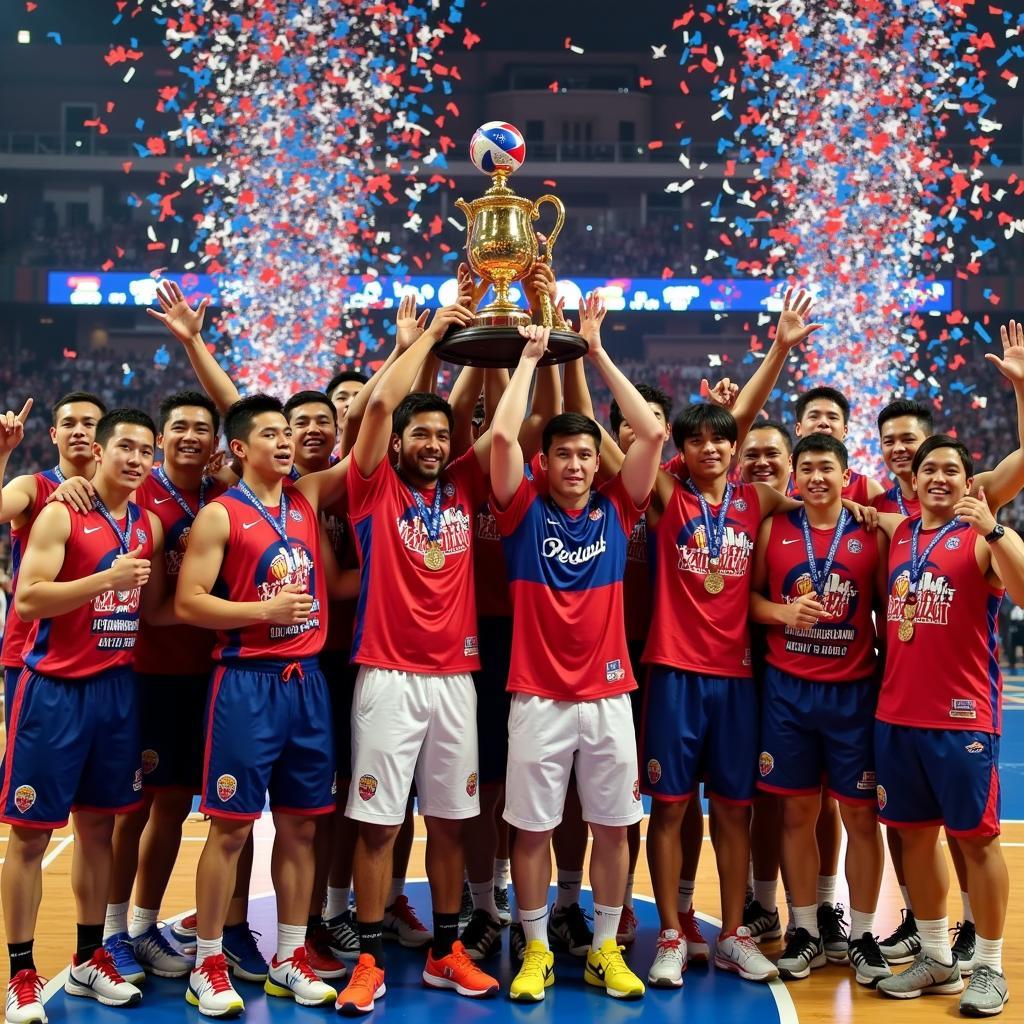 Philippine Patriots celebrating their ABL victory